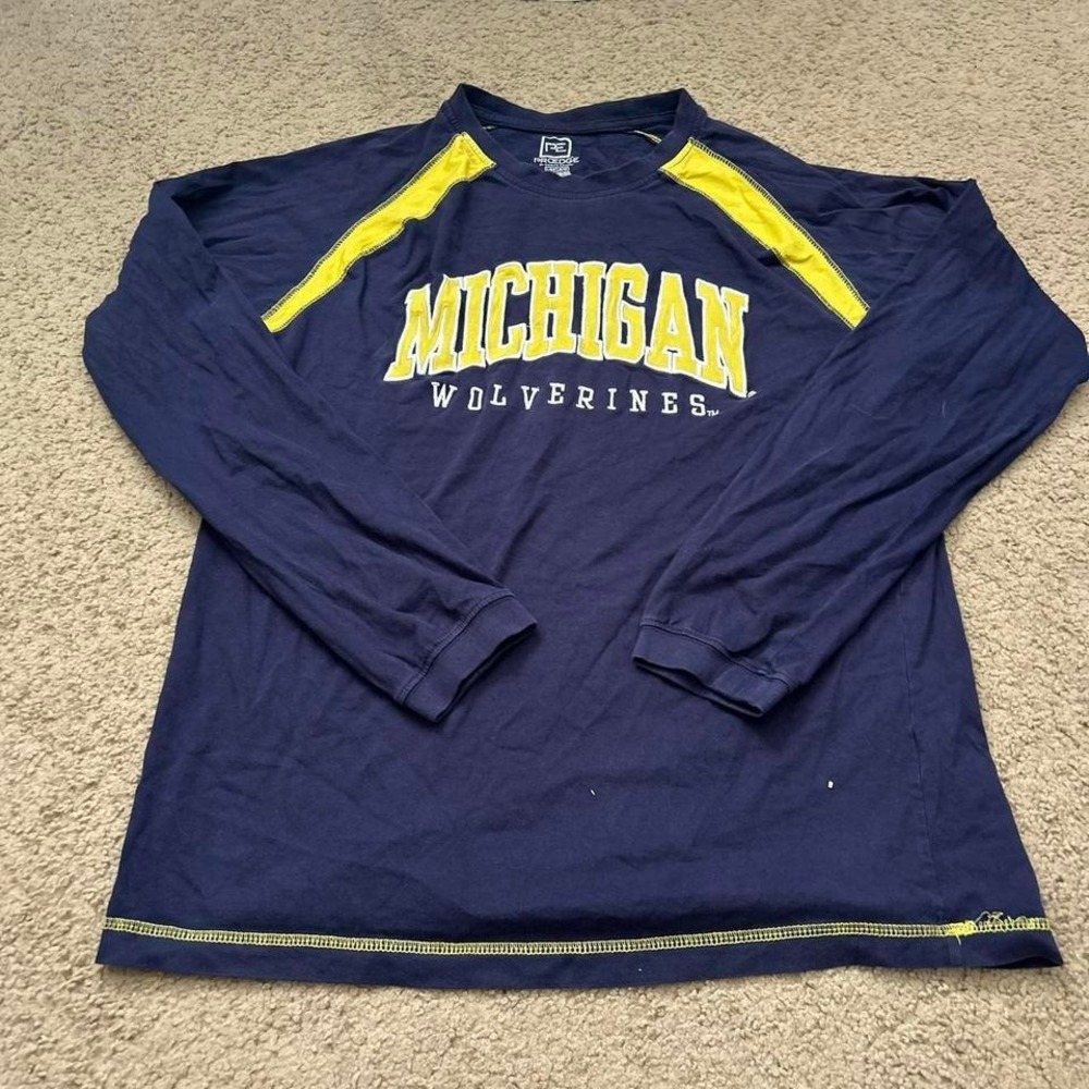Vintage‎ Michigan Wolverines navy long sleeve shirt Size L